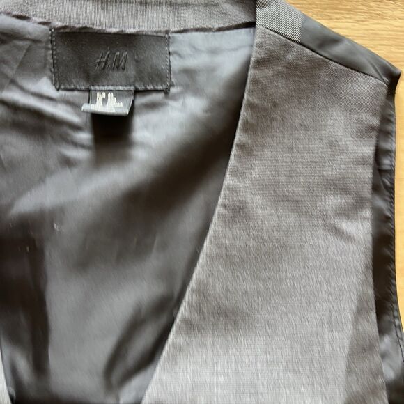H&M Slim Fit Suit Vest Dark Grey Mens Size 38R Formal Wedding - Picture 3 of 8